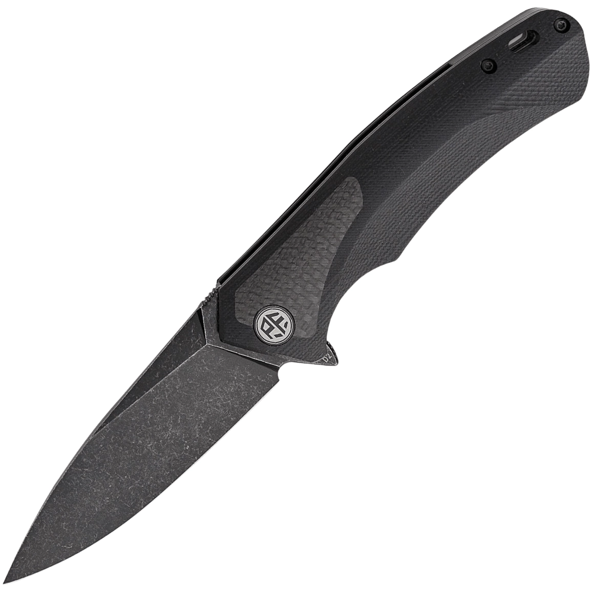 E-shop Petrified Fish PF838 Pub Black Stonewashed D2 Carbon Fiber With Black G10 PF838CDW