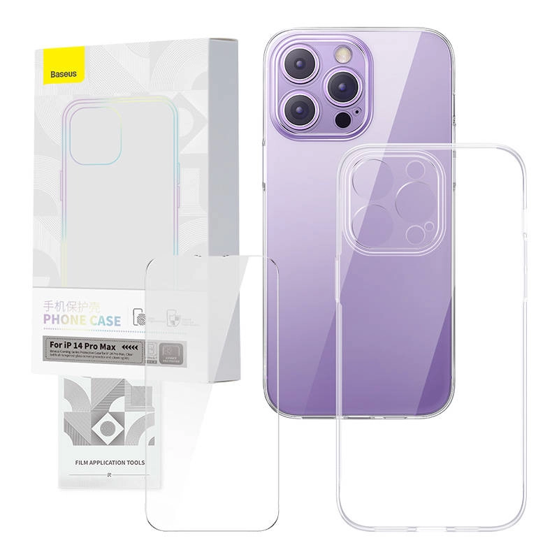 E-shop Priehľadné puzdro a tvrdené sklo BASEUS Corning pre iPhone 14 Pro Max