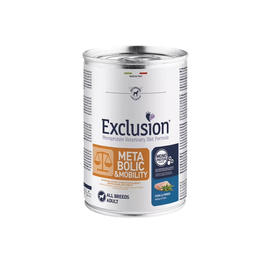 Exclusion Monoprotein Vet Diet Metabolic & Mobility All Breeds bravčové mäso vláknina 400 g