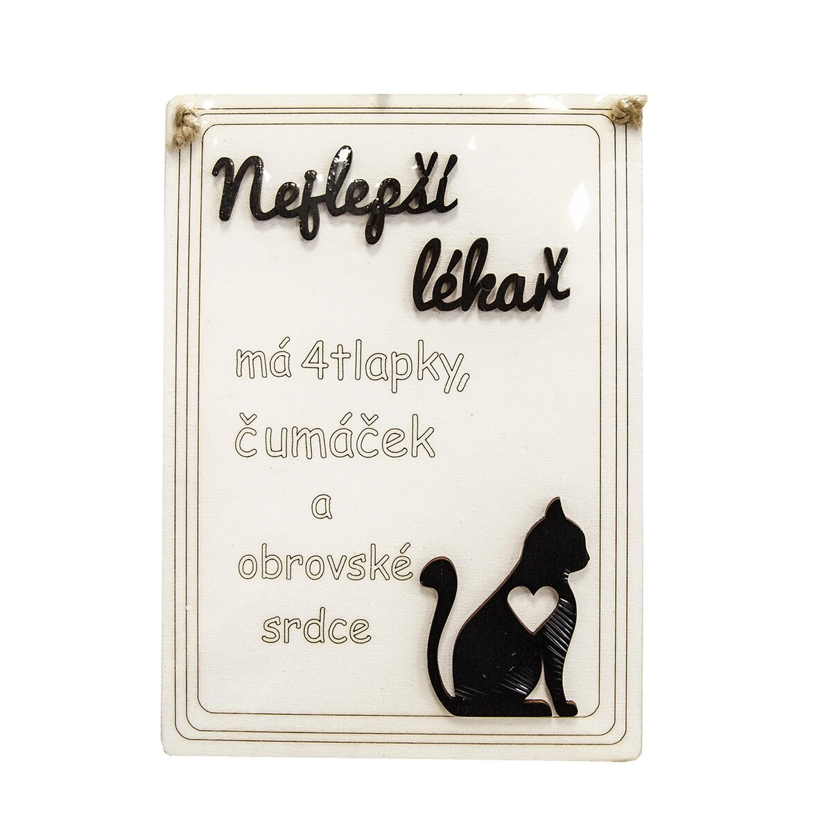 E-shop Ceduľa drevo ,,Naj lekár...,, mačka 17x22 cm