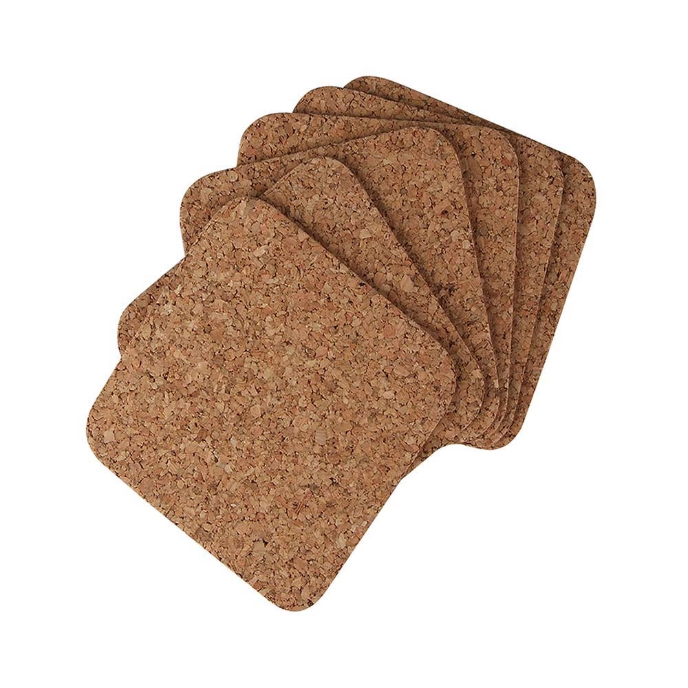 E-shop Sada štvorcových korkových podložiek 10 × 10 cm, 6 ks