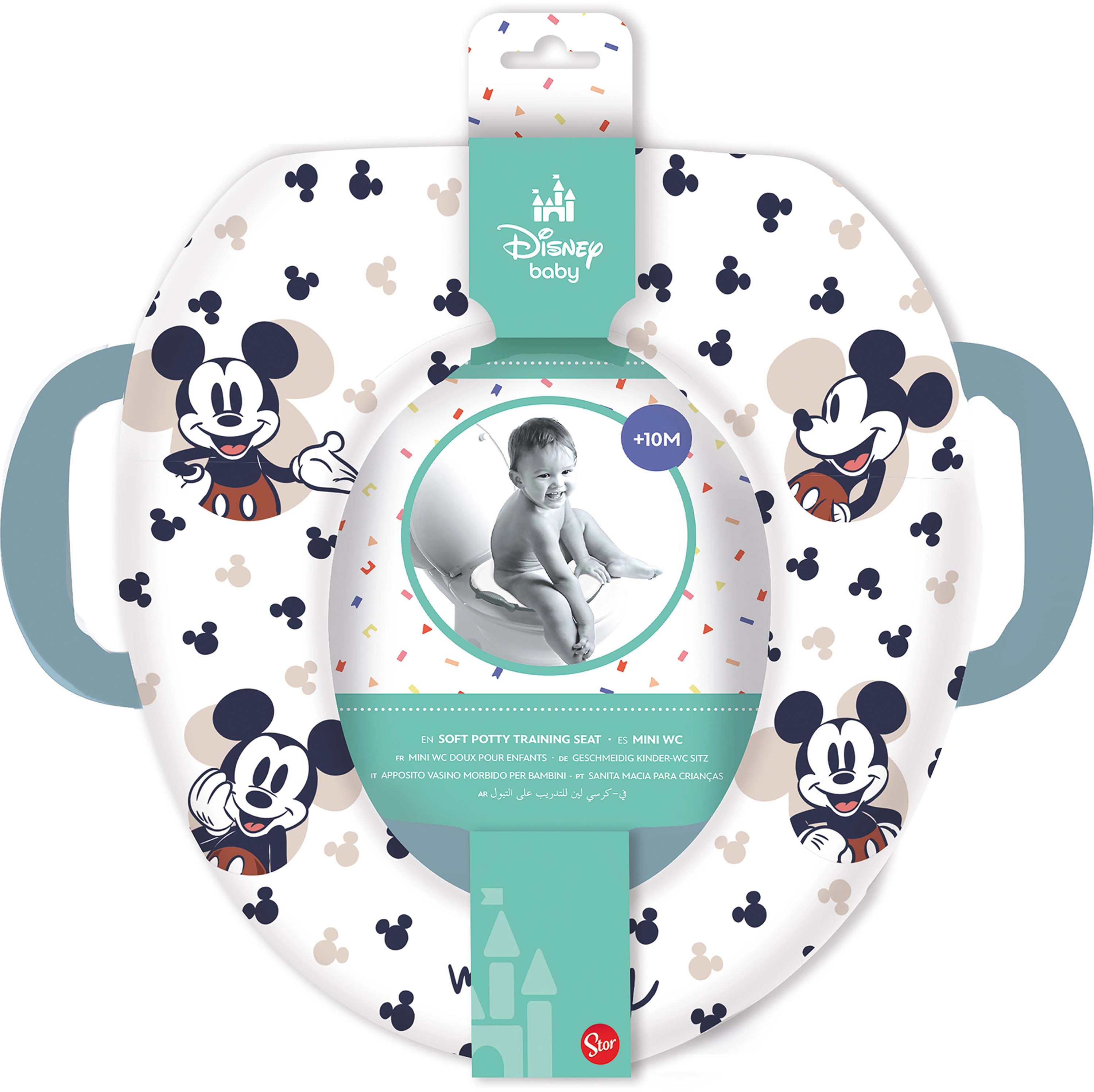 E-shop STOR Redukcia na WC s držadlami Soft Mickey Mouse Baby Blue 10471