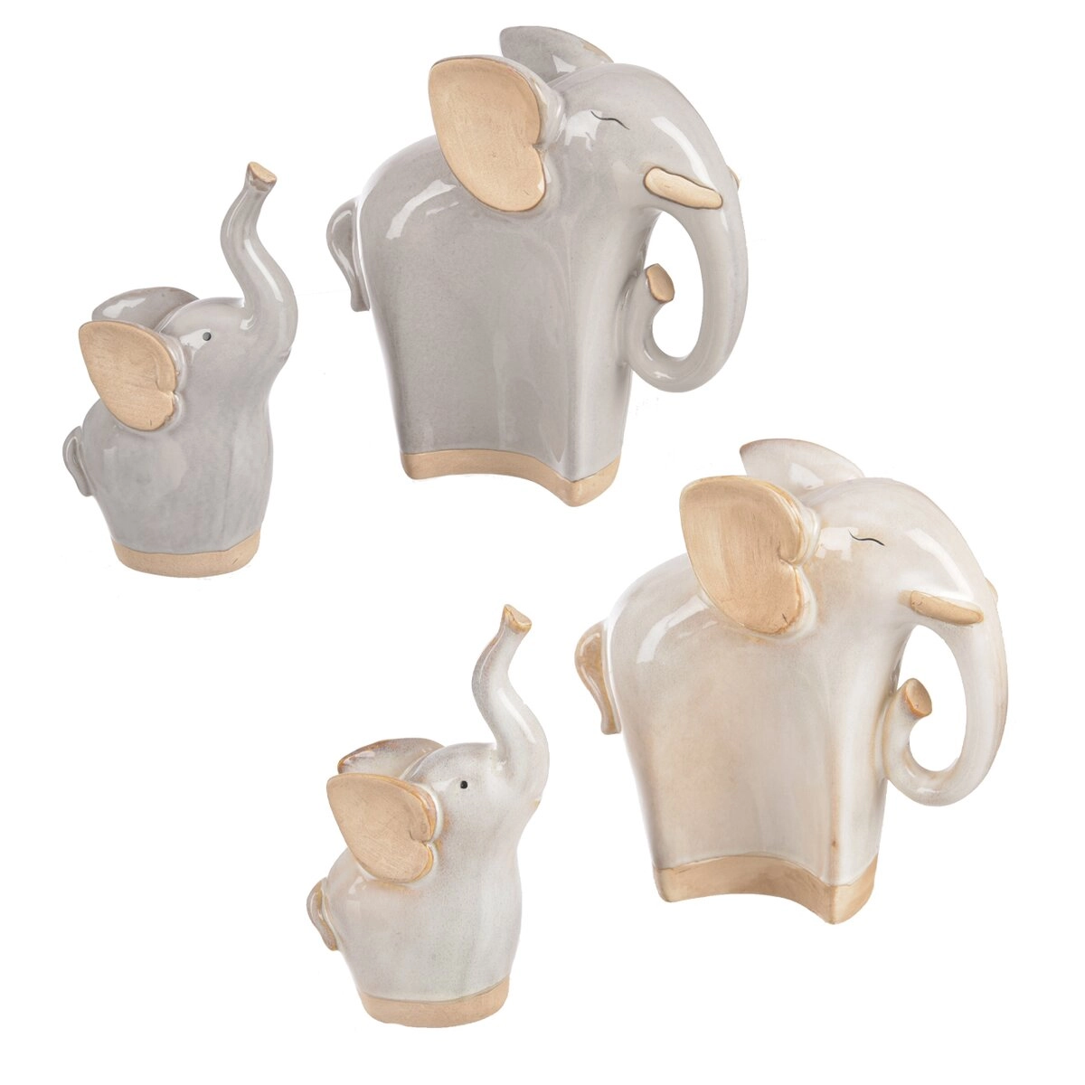 E-shop Porcelánová dekorácia Slon – matka s mláďaťom 20 cm (2 varianty)