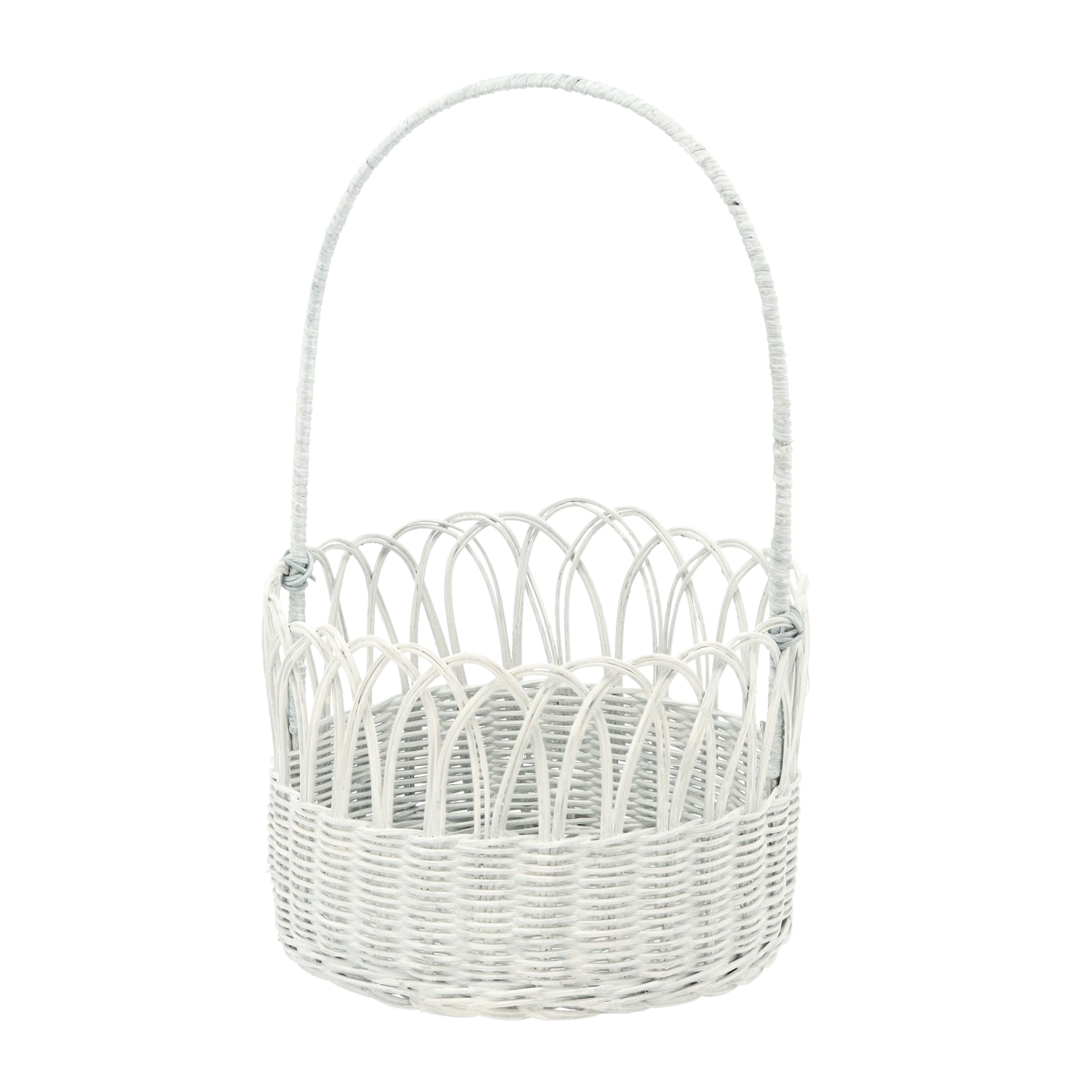 E-shop Ratanový kôš modrosivý s efektom bielenia, 26 × 18/40 cm