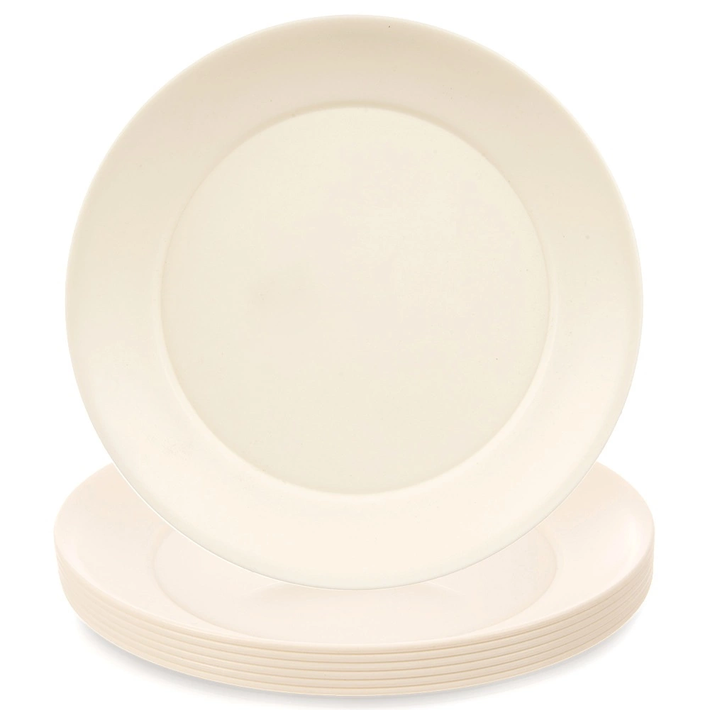E-shop Plastové plytké taniere SANDY 23,5 cm, 6 ks, krémové