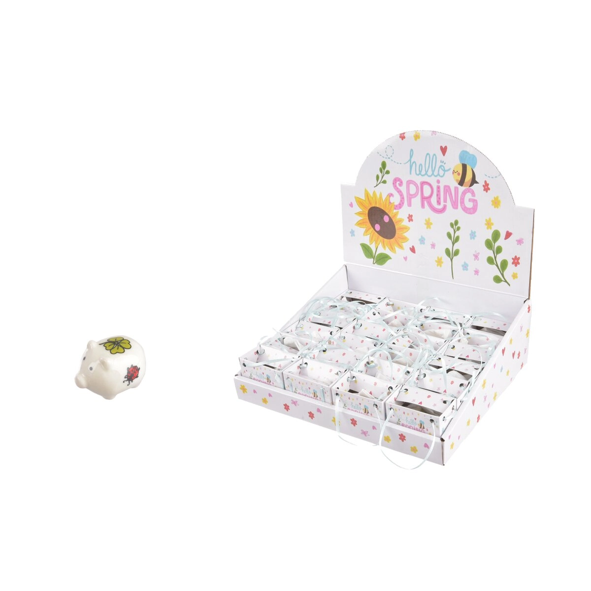 E-shop Porcelánové prasiatko pre šťastie v taštičke biele