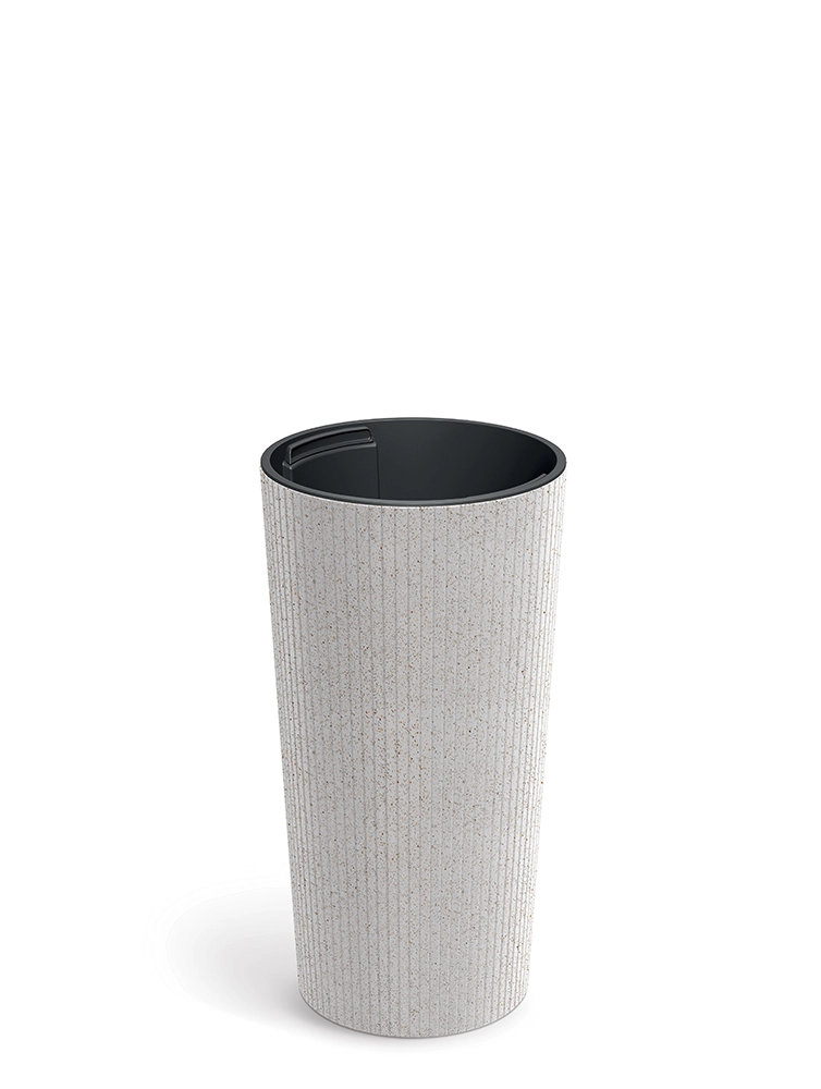 E-shop Prosperplast Kvetináč Lamie Slim Eco Wood biely, 20 cm