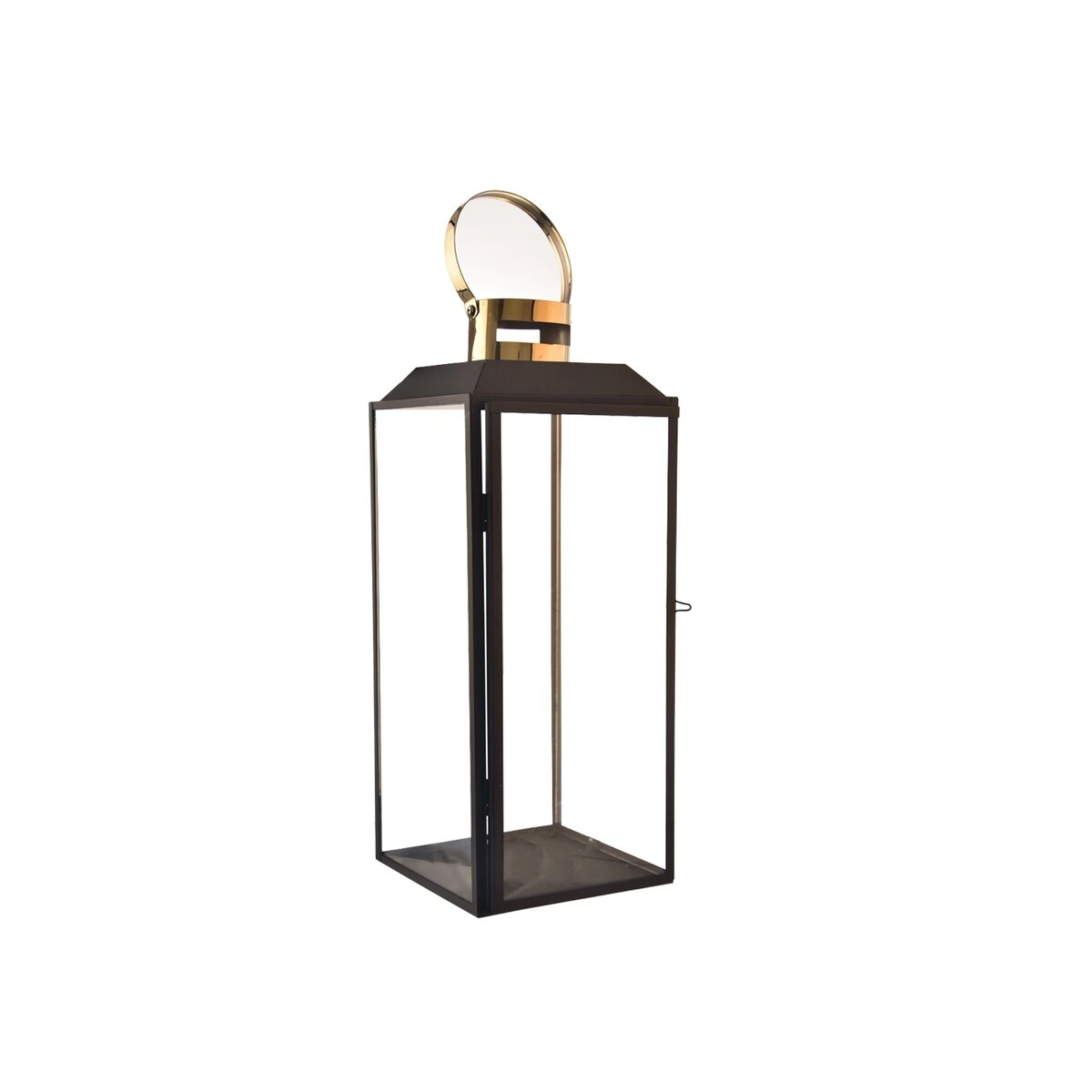 E-shop Kovová dekoratívna lucerna čierno-zlatá 34 cm
