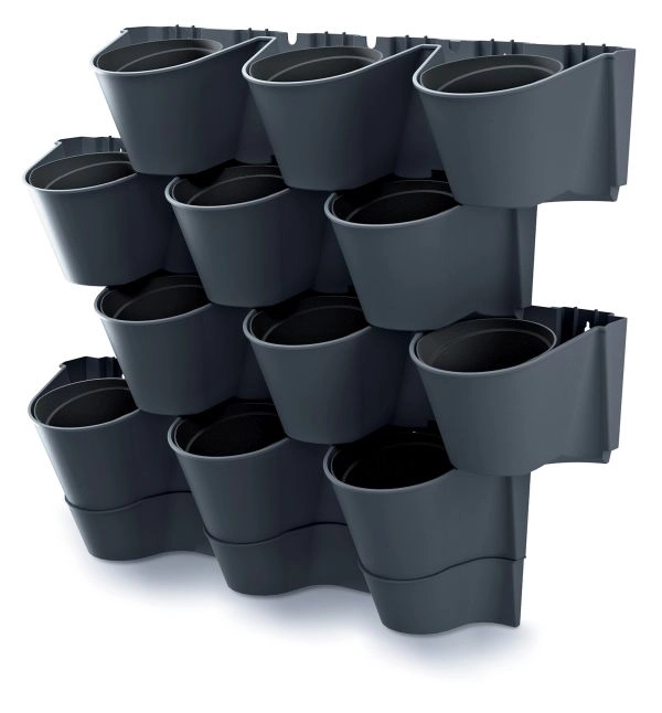 E-shop Prosperplast Vertikálne kvetináče na stenu CASCADE WALL 12 kvetináčov