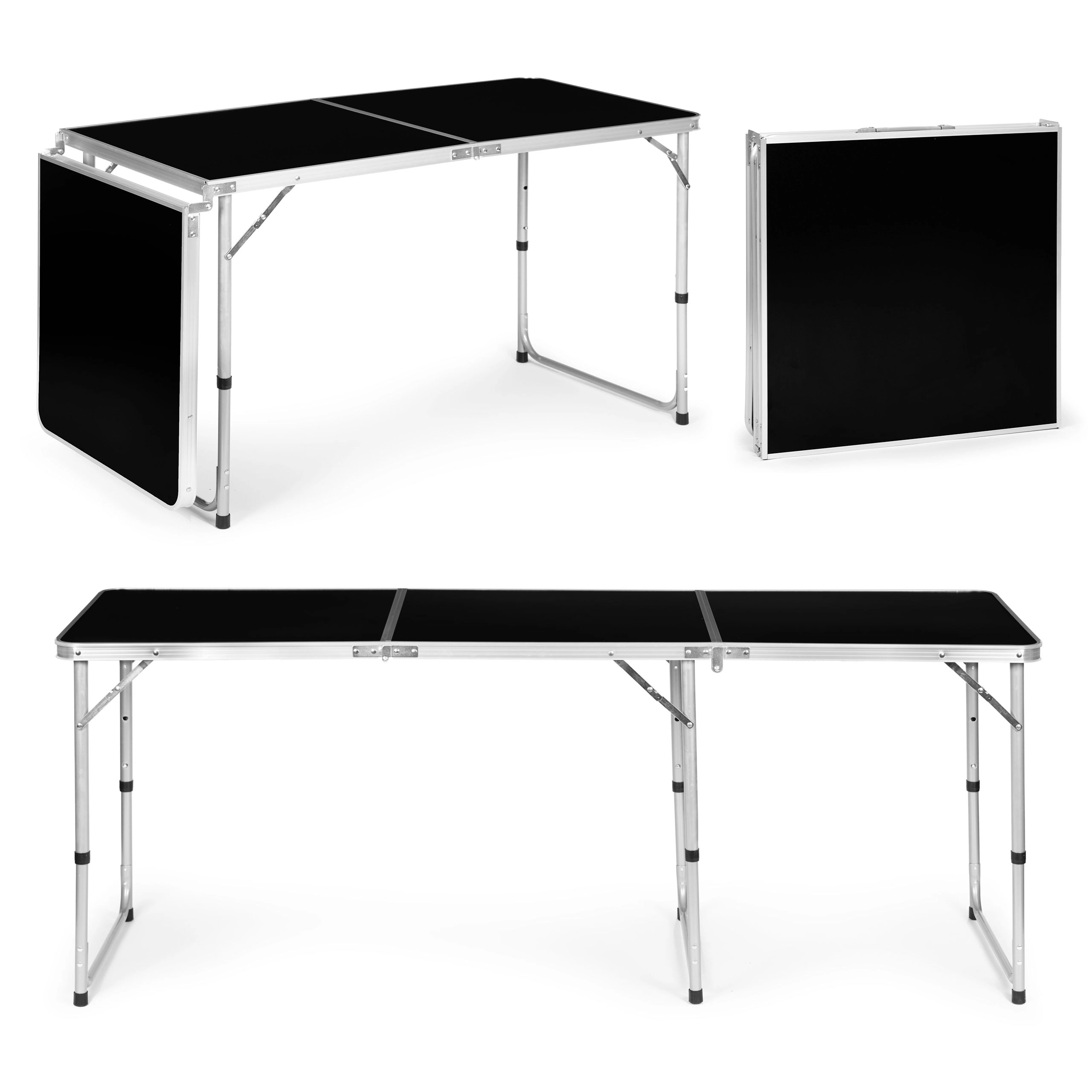 E-shop MultiGarden skladací kempingový stôl 180 × 60 cm, čierny