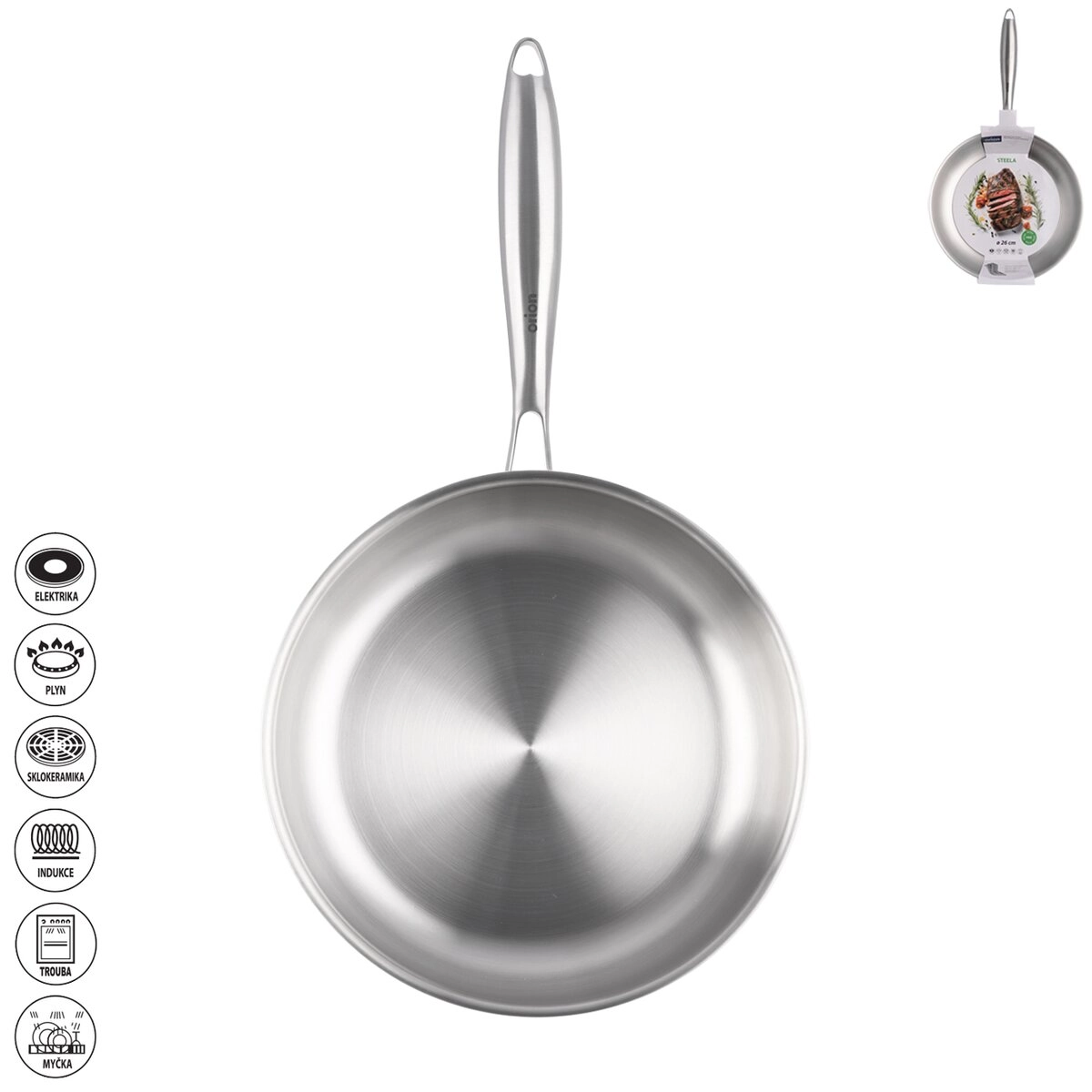 E-shop Orion panvica Steela 26 cm nerez