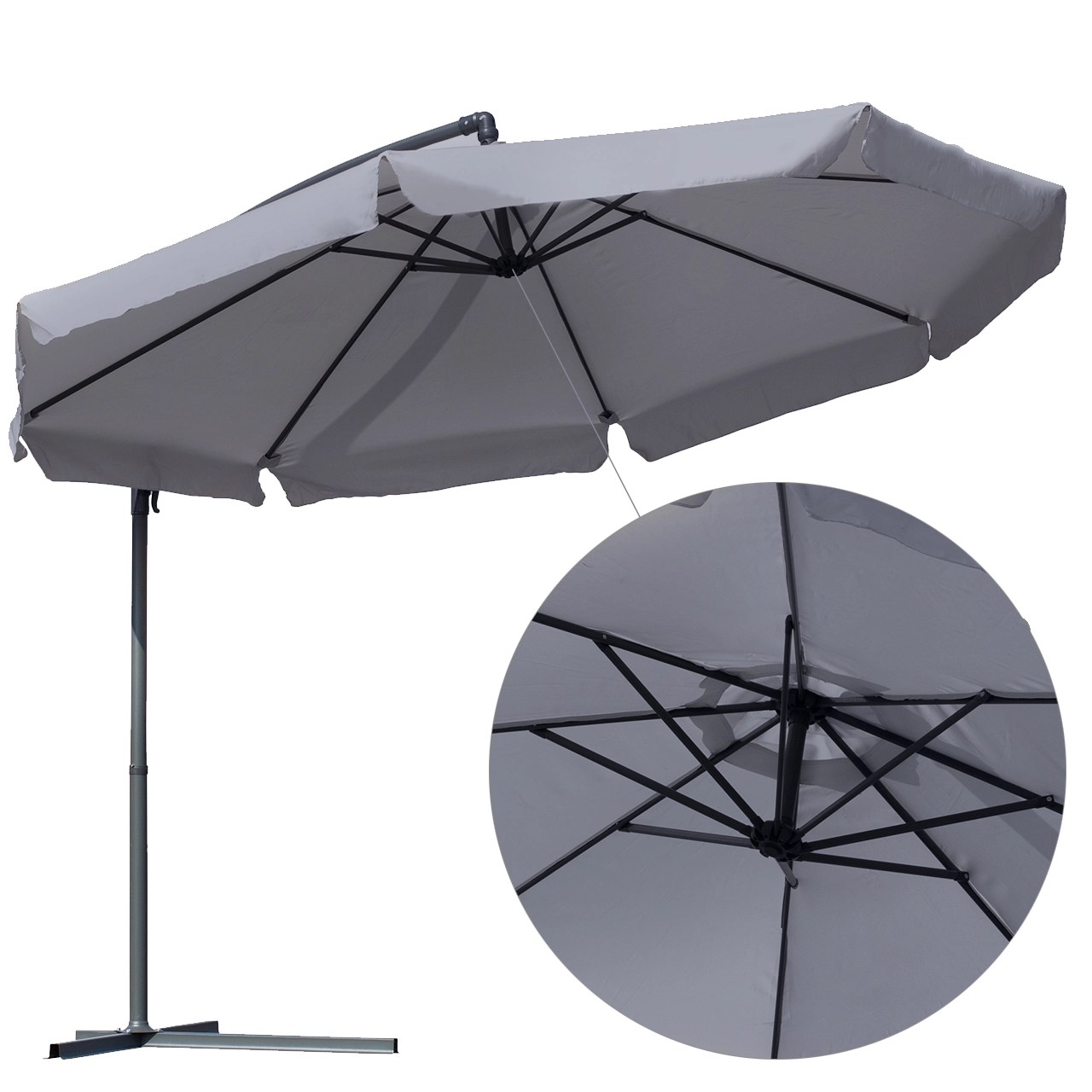 E-shop Záhradný slnečník Solaro Grey s obalom