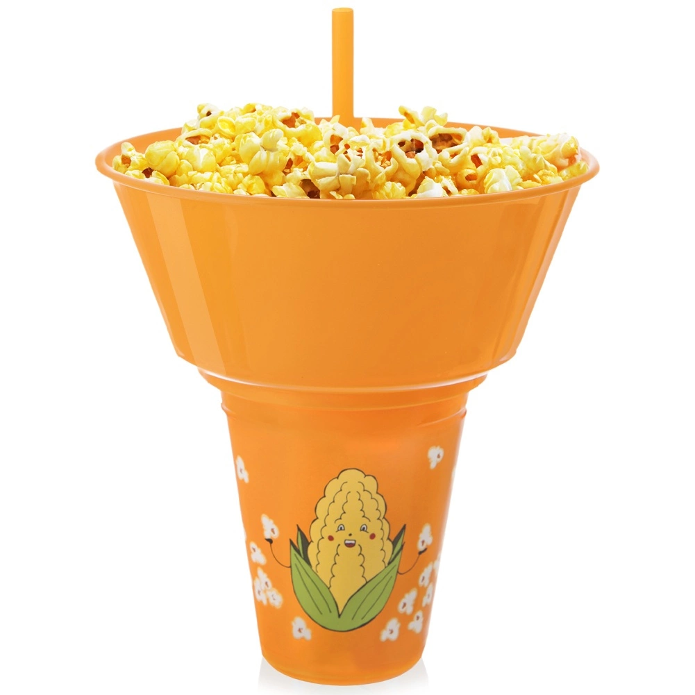 E-shop Orion Pohár na pitie s miskou na popcorn oranžový 550 ml