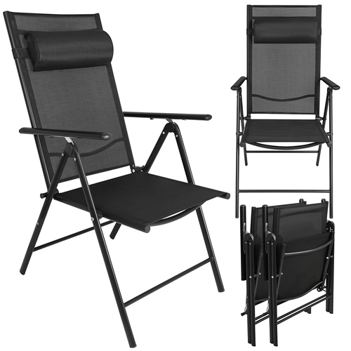 E-shop Gardlov 27674 Skladacie záhradné stoličky, sada 2 ks, čierna