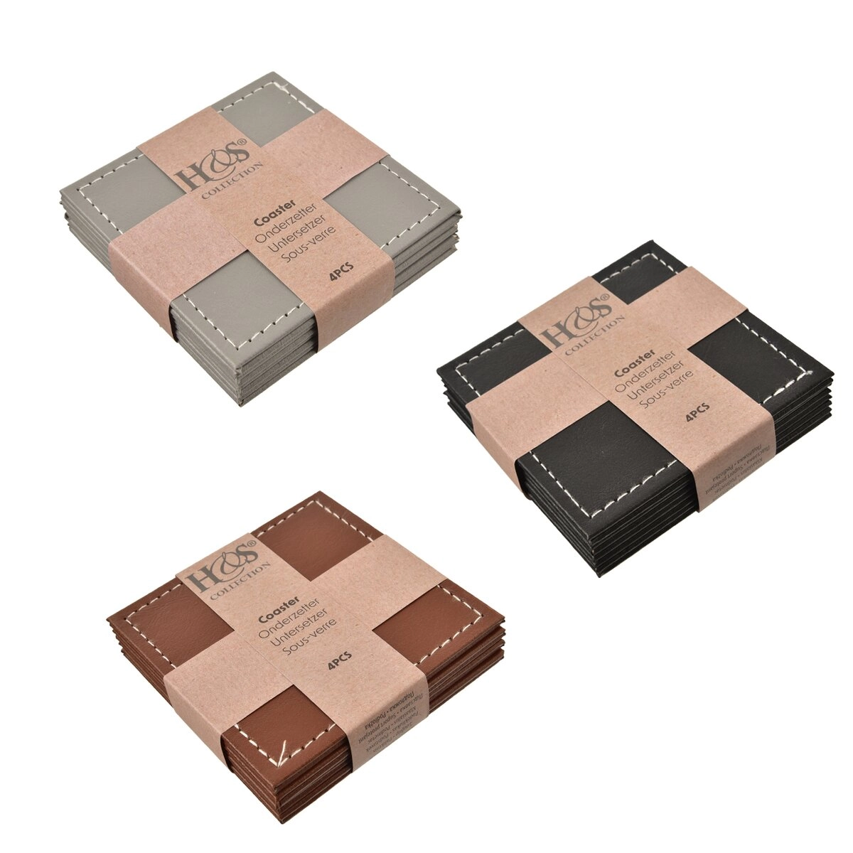 E-shop Podložky z koženky 10 × 10 cm (4 ks, mix 3 variantov)