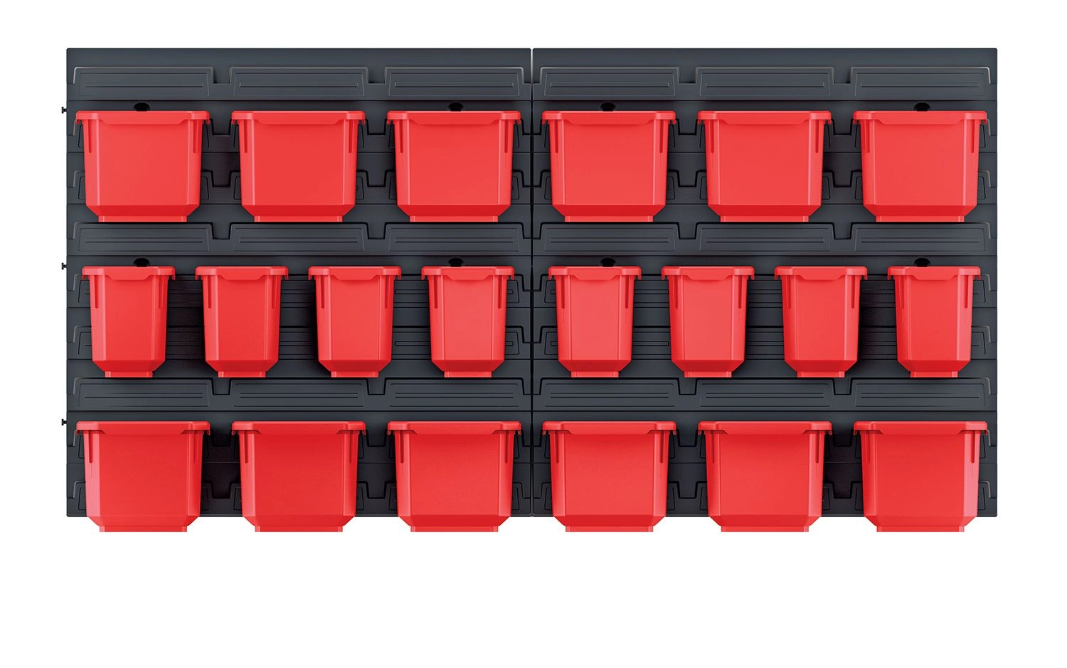 E-shop PlasticFuture Závěsný organizér s 20 boxy ORDERLINE 80x16,5x40 cm černo-červený