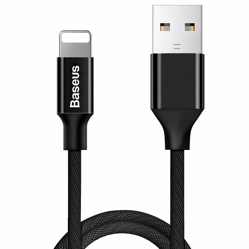 E-shop Baseus CALYW-01 Yiven opletený tkaninou USB / Lightningm 1,2m, černý