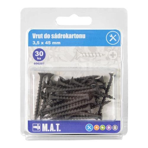 E-shop Skrutka do sadrokartónu 3,5 × 45 mm, hrubý závit, fosfátovaná (30 ks)