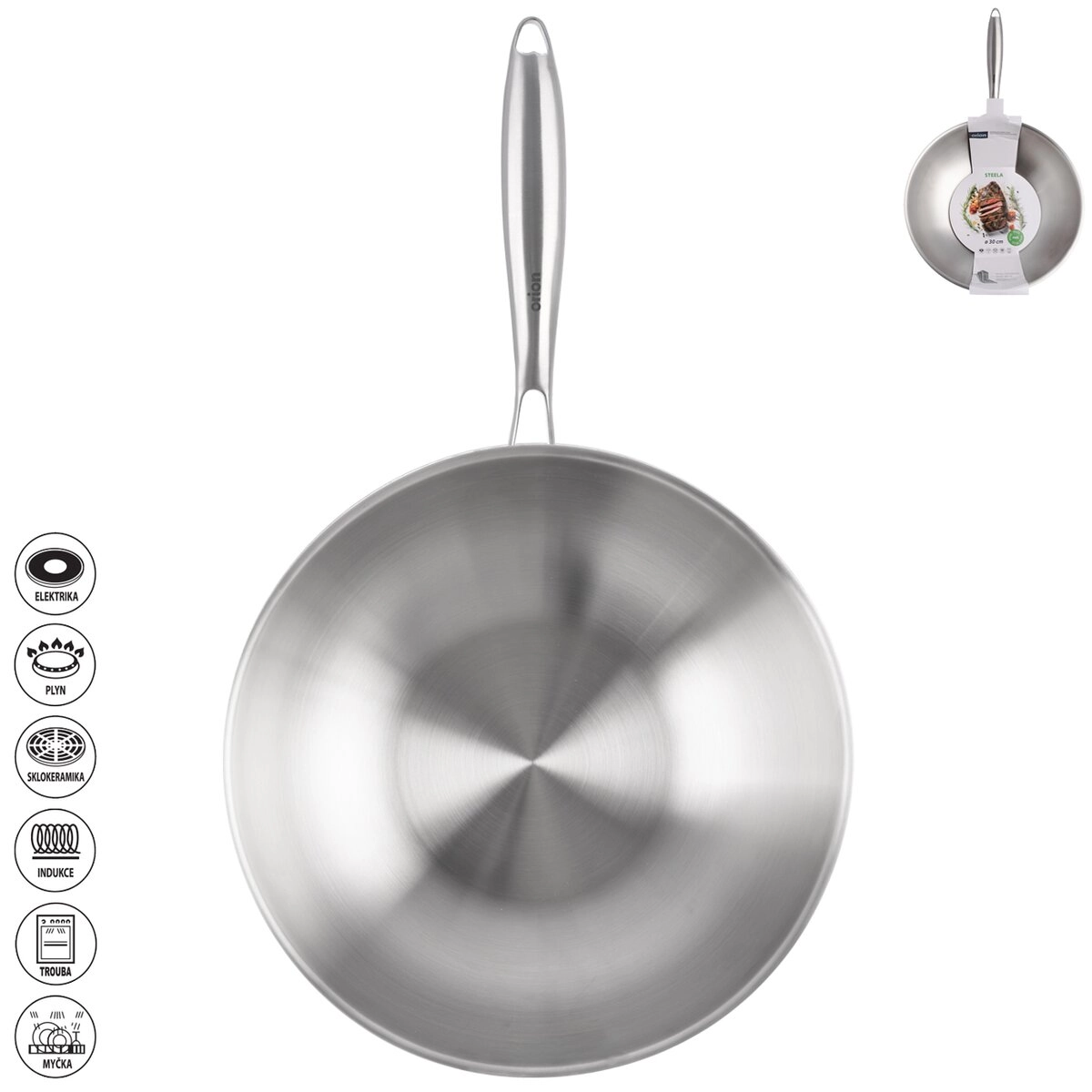 E-shop Wok panvica Orion Steela 30 cm