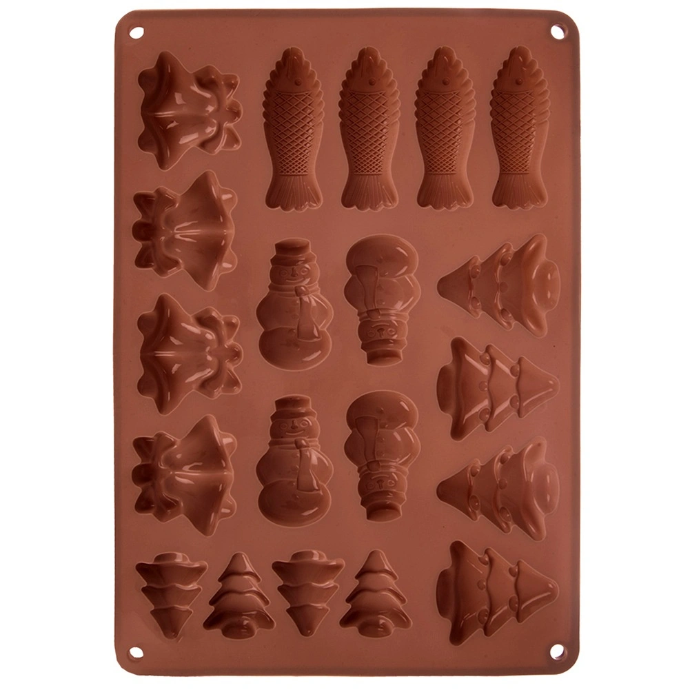 Silikónová forma na sušienky a pralinky, hnedá 34 × 24,5 × 1 cm