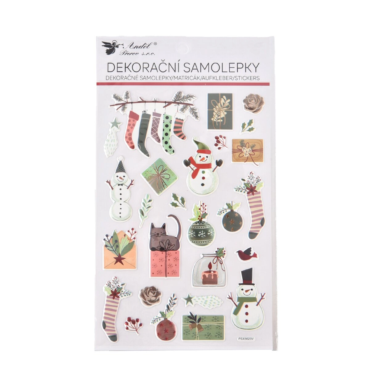 E-shop Vianočné samolepky s razbou 15 × 25 cm