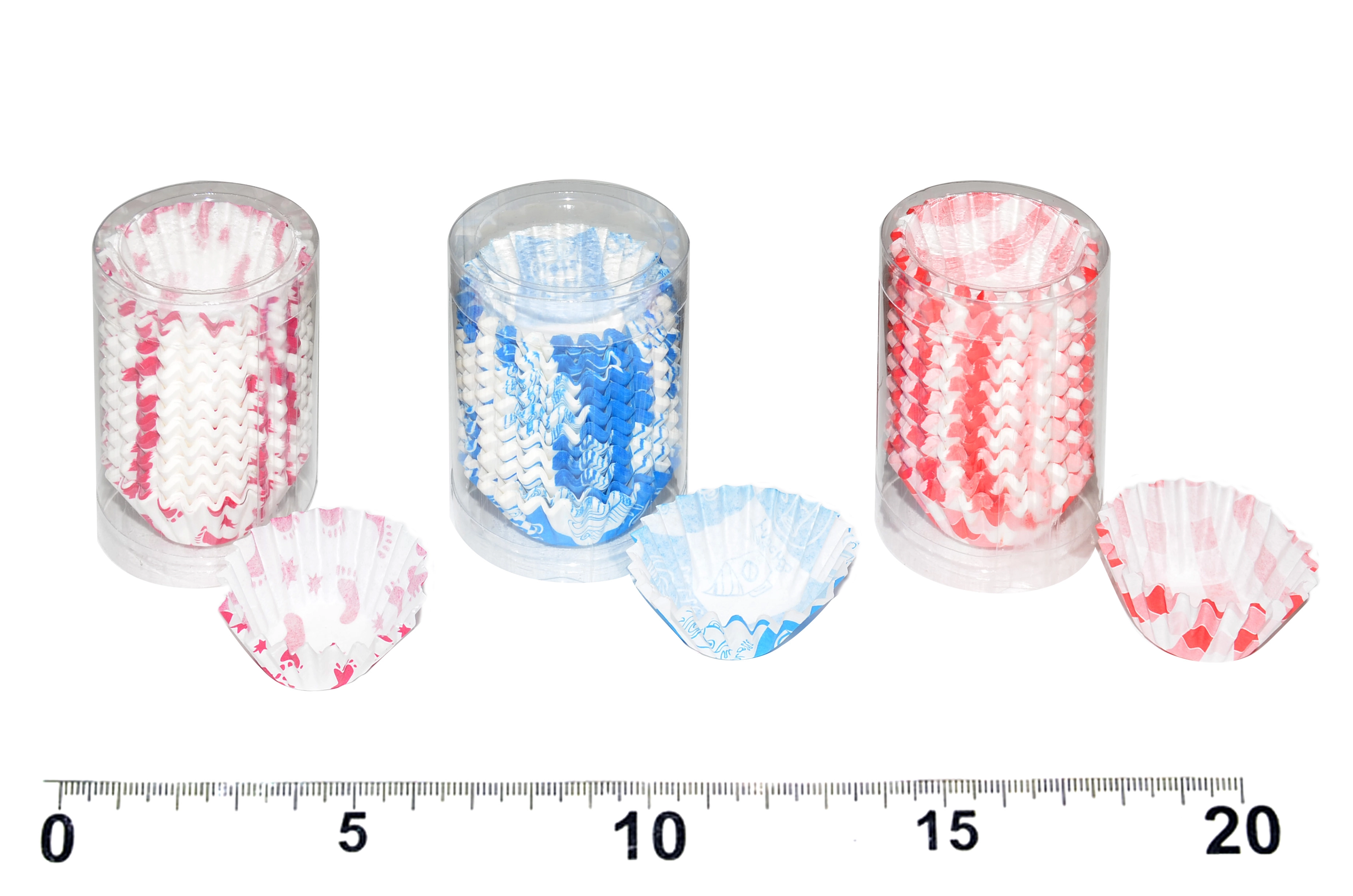 Farebné papierové cukrárske košíčky, 200 ks (Ø 3 cm, výška 1,5 cm)