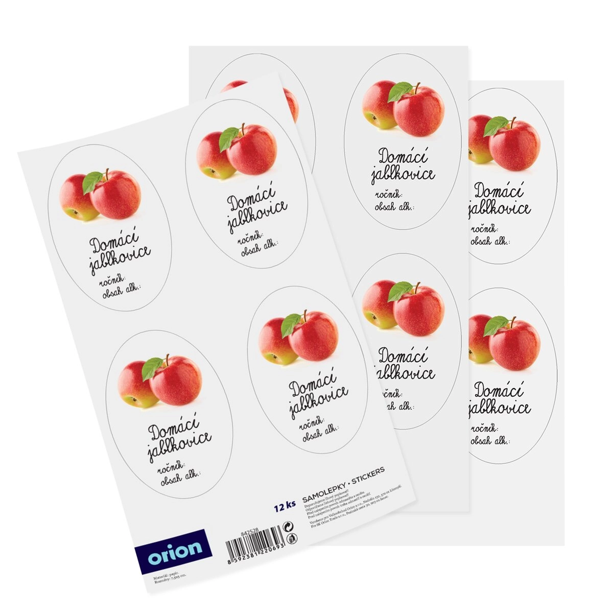 E-shop Nálepky na fľaše domácej jablkovice 12 ks (CZ)
