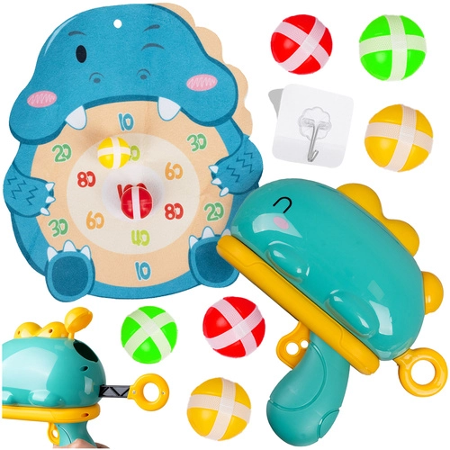 E-shop ISO TRADE Arkádová strieľačka s dinosaurom pre deti pištoľ na penové loptičky + štít