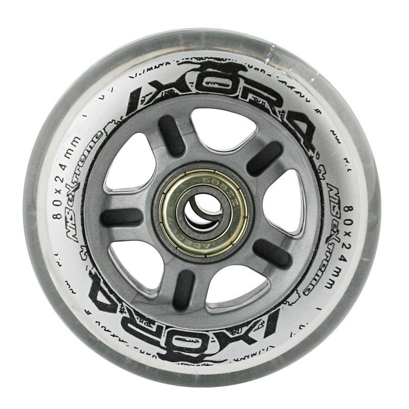 E-shop Sada čírych PU koliesok 80 × 24 mm s ložiskami ABEC 7 NILS EXTREME