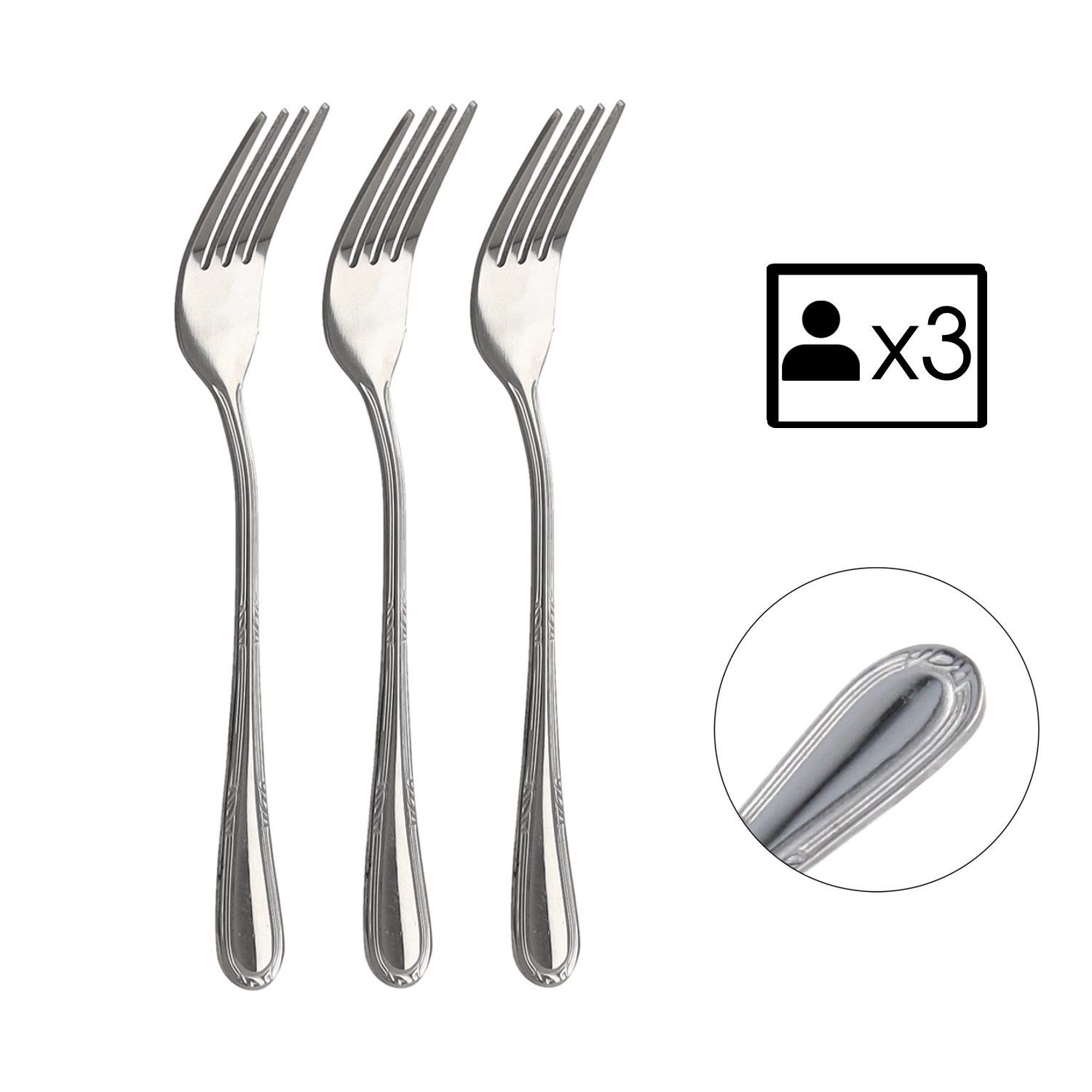 E-shop Chomik VIDLIČKA NATALIA SET 3 ks sivá