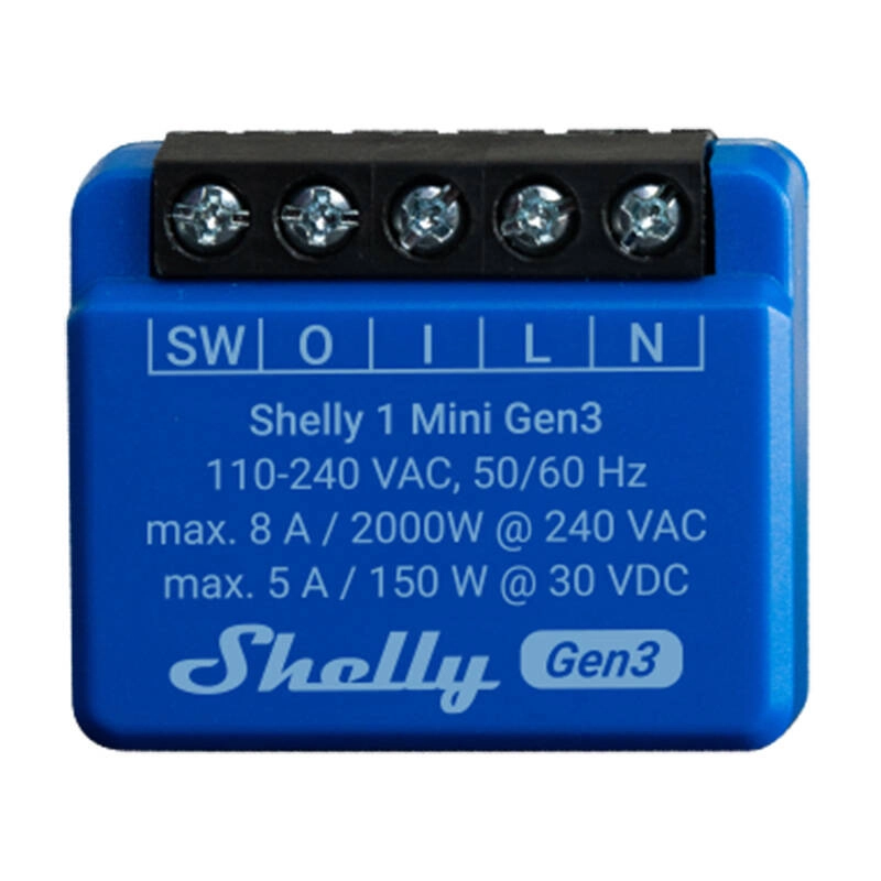 E-shop Ovládač Shelly 1 Mini Gen3 s Wi-Fi a Bluetooth
