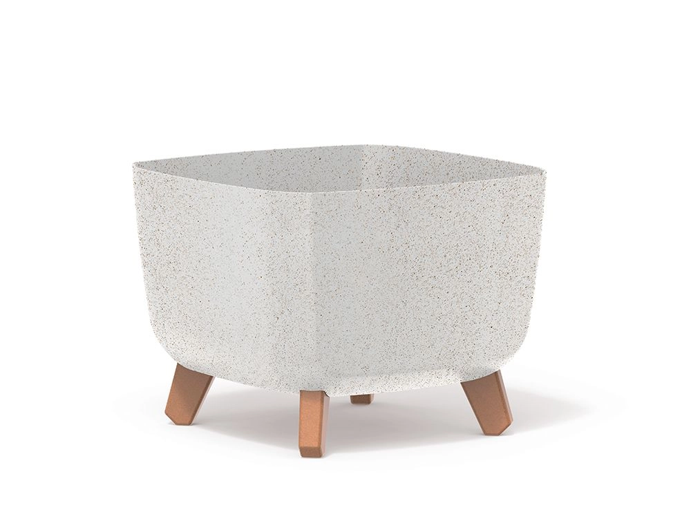 E-shop PROSPERPLAST Kvetináč GRACIA SQUARE ECO WOOD biely 29cm