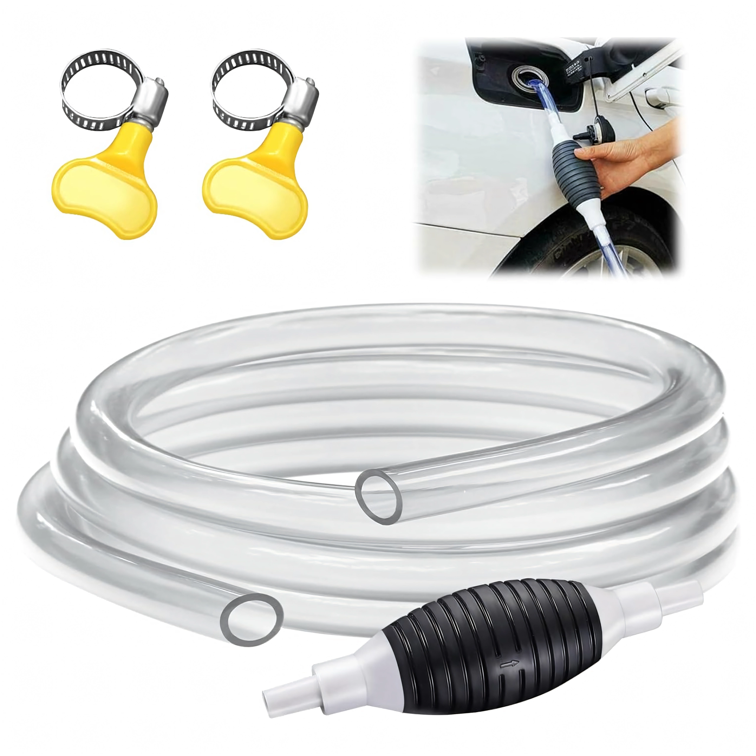 Ručná sifónová pumpa s hadicou na čerpanie paliva, oleja a vody