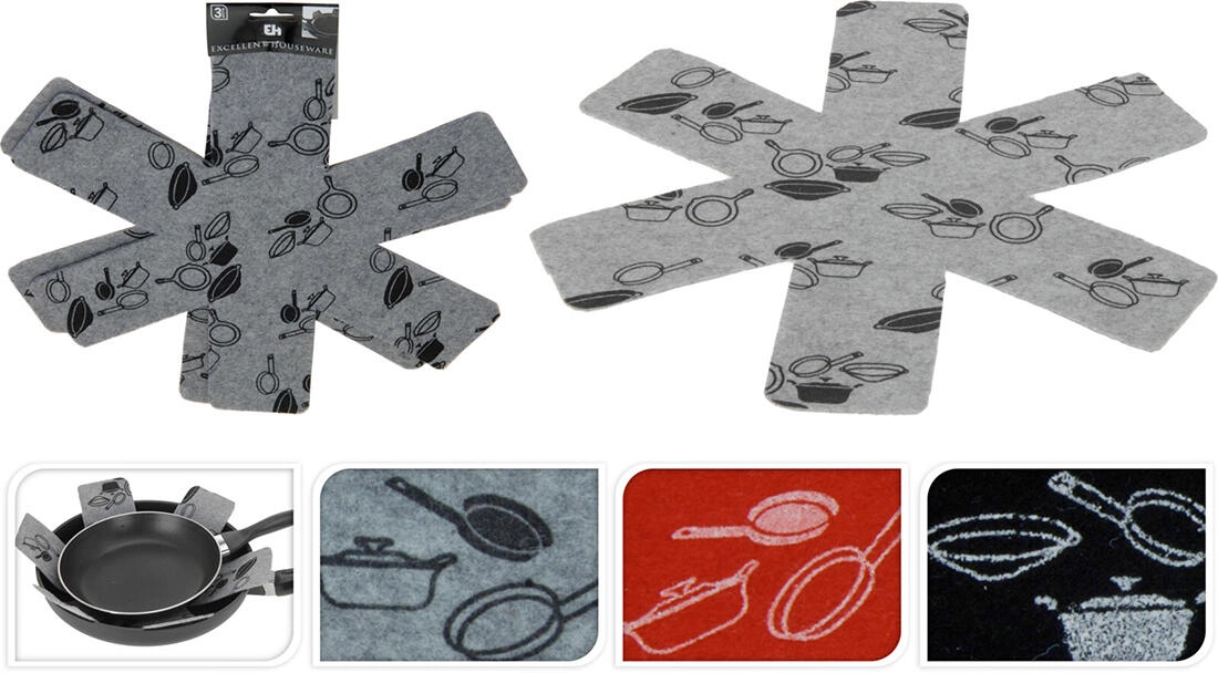 E-shop Ochranné preložky medzi panvice 38 × 0,3 cm, sada 3 ks