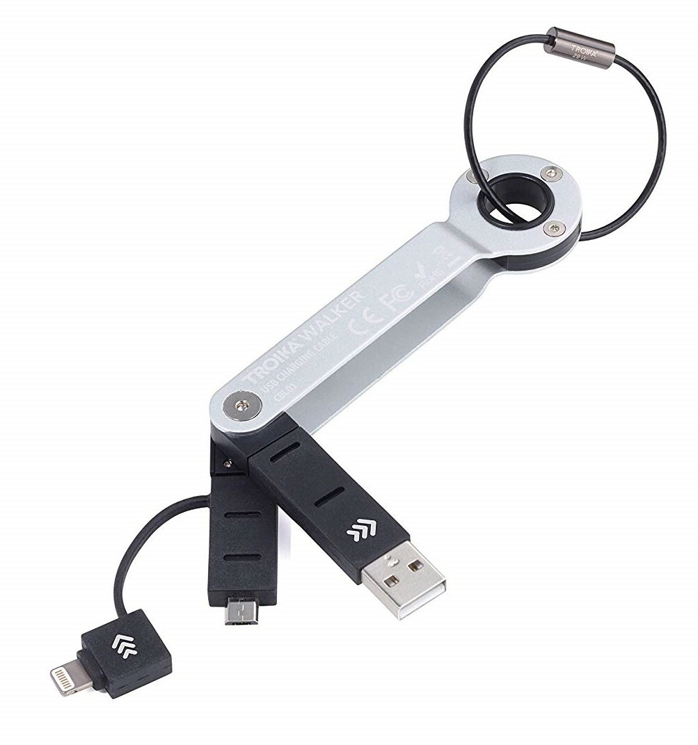 E-shop Troika Walker Silver USB kľúčenka, strieborná