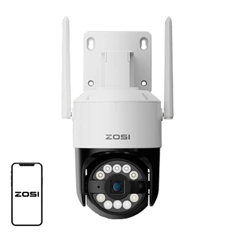 Vonkajšia Wi‑Fi kamera ZOSI 8 Mpx s duálnym otáčaním a naklápaním, IP66 + 32GB microSD karta