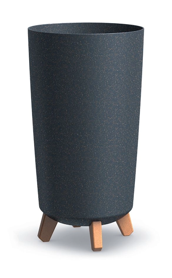 E-shop PROSPERPLAST Kvetináč GRACIA TUBUS SLIM ECO WOOD antracit 23,9cm