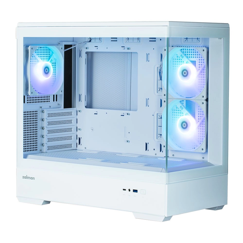 Biela skriňa microATX Mini Tower s RGB ventilátormi