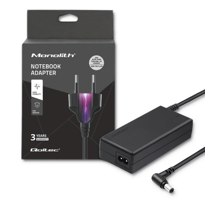 Univerzálny napájací adaptér pre notebooky Qoltec 65W