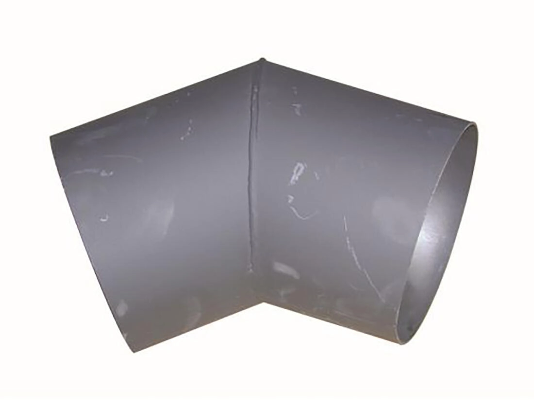 E-shop Dymové koleno 125 mm, 45°, hrúbka 1,5 mm, čierne