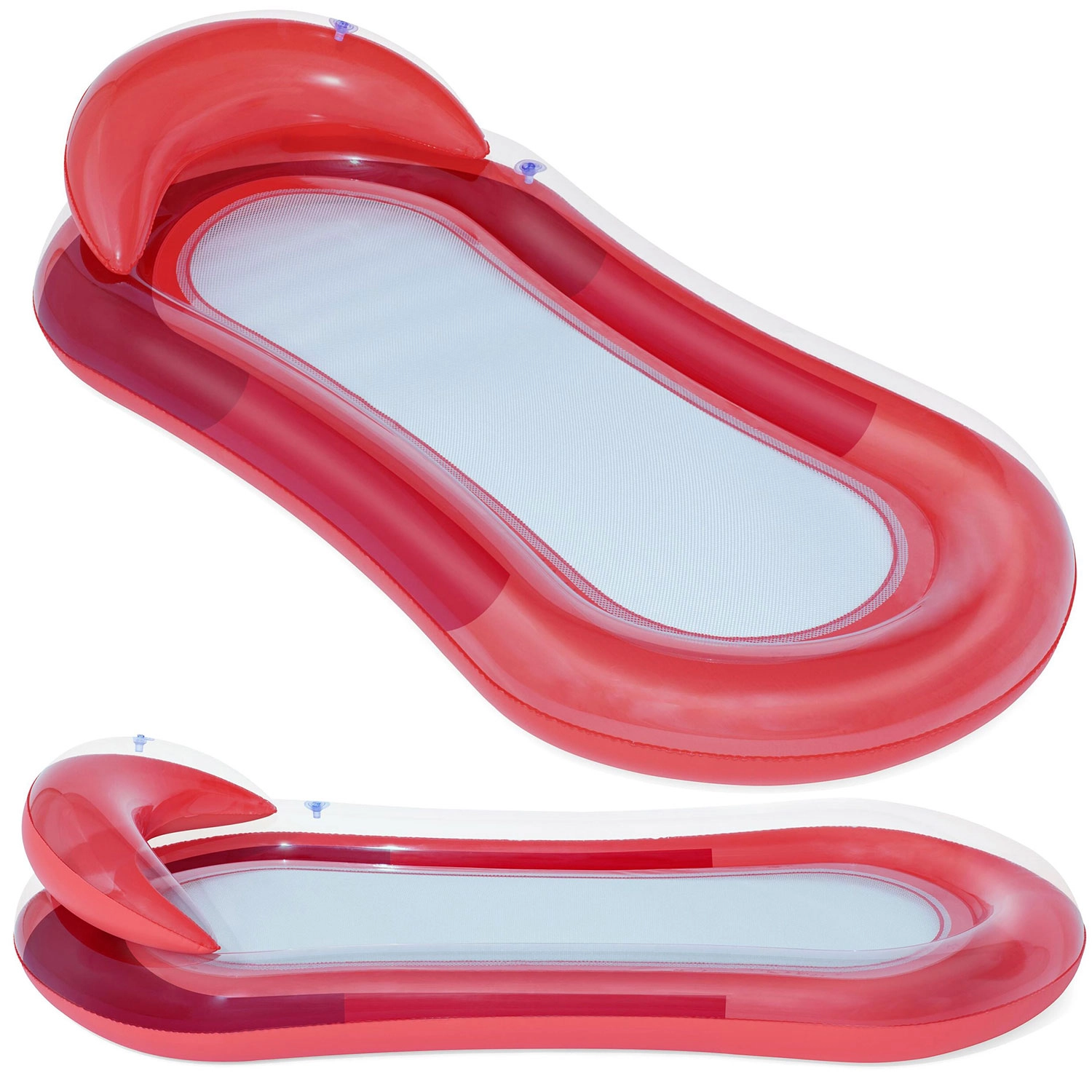 E-shop Nafukovacie ležadlo do vody s operadlom BESTWAY, červené, 160 × 84 cm