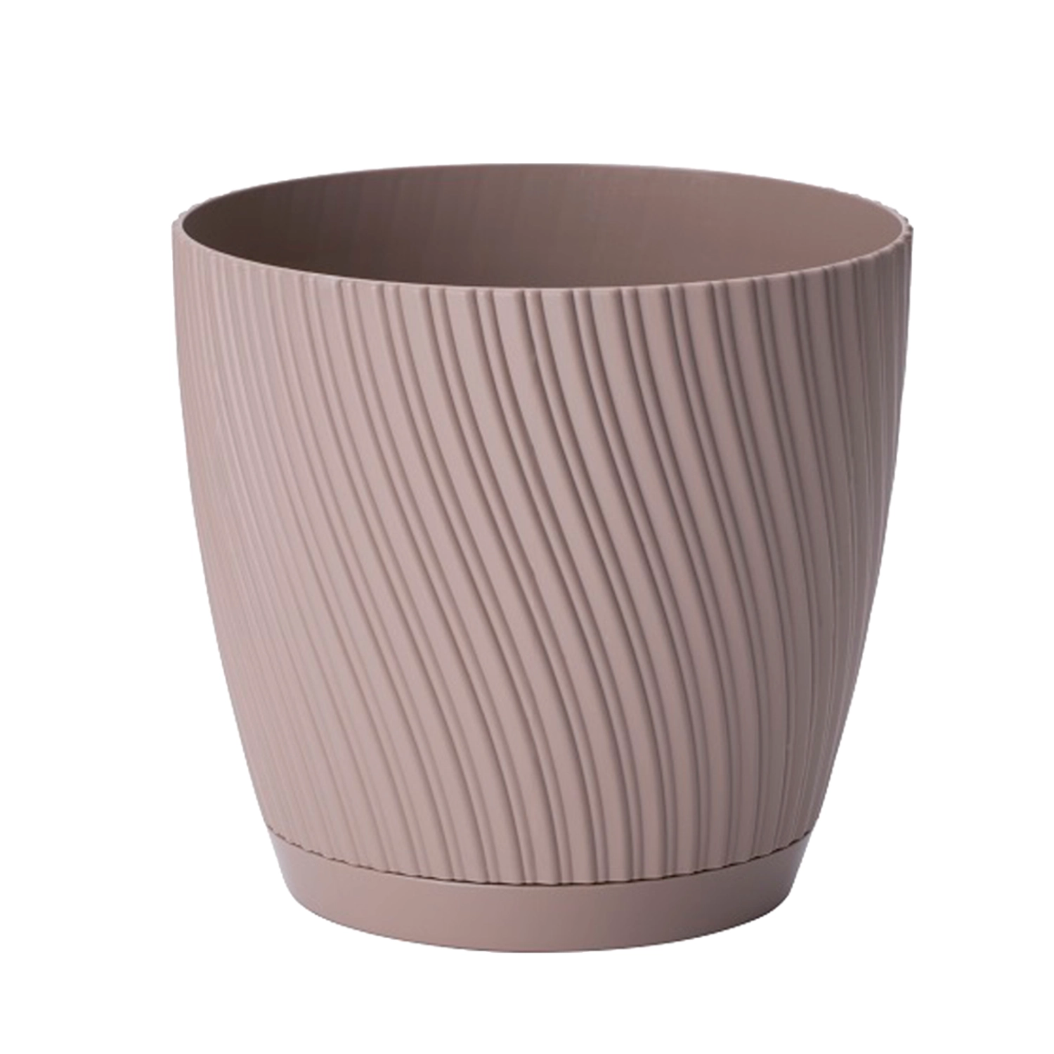 E-shop Kvetináč Mika Eco Recycled s podmiskou 27 cm sivo‑béžový