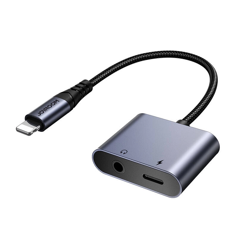 E-shop Audio adaptér Joyroom 2 v 1 Lightning na 3,5 mm + Lightning čierny
