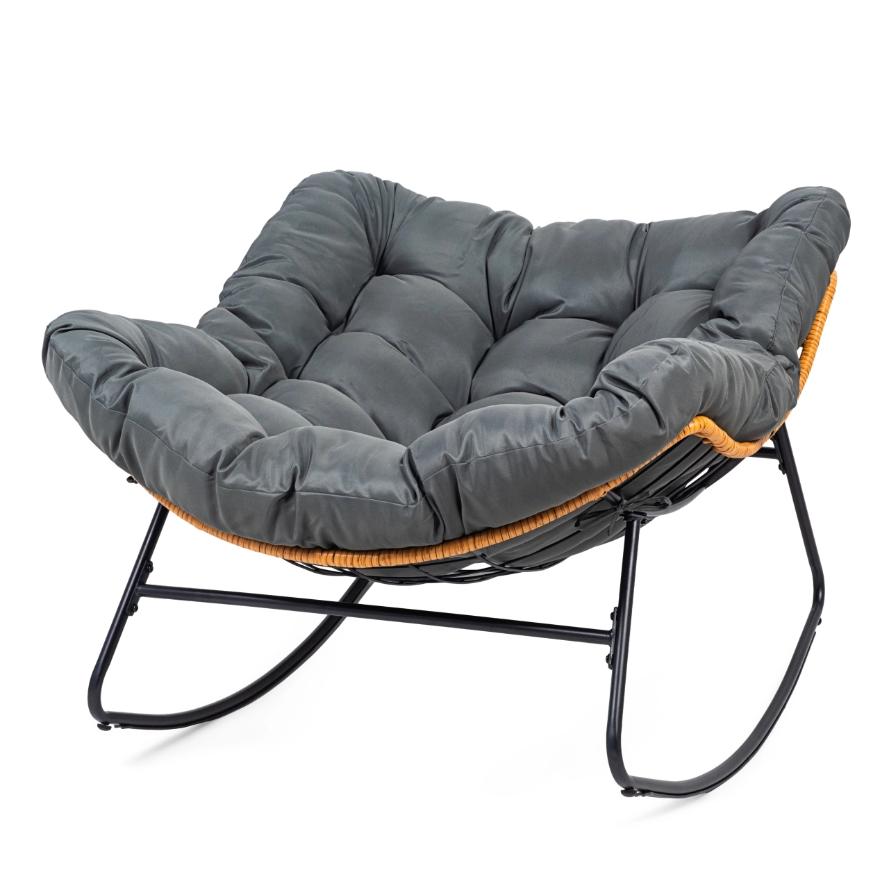 Hojdacie kreslo XL v škandinávskom štýle – sivé