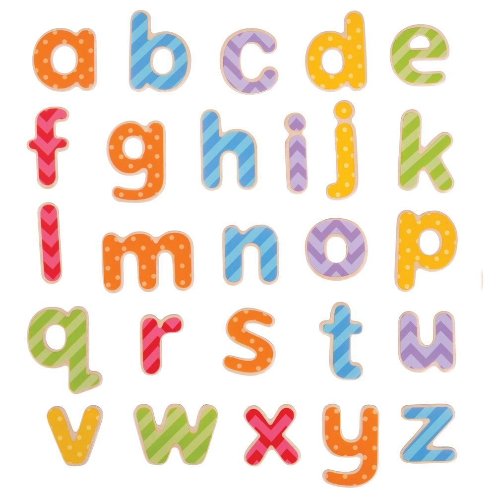 E-shop Bigjigs Toys magnetická farebná abeceda malé