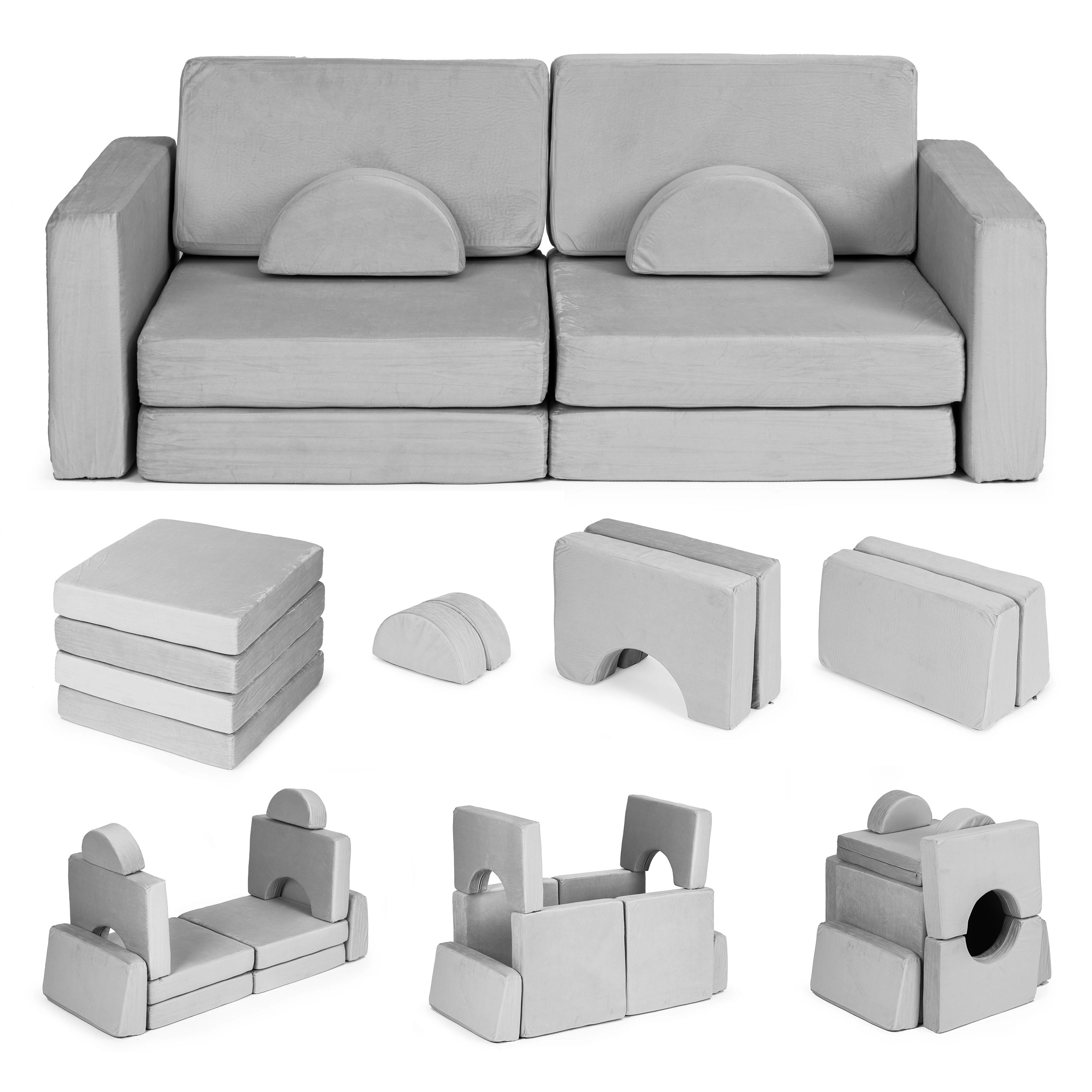 E-shop Ecotoys Pohovka TMSRT-15 GRAY 55 x 55 látka odtiene šedej