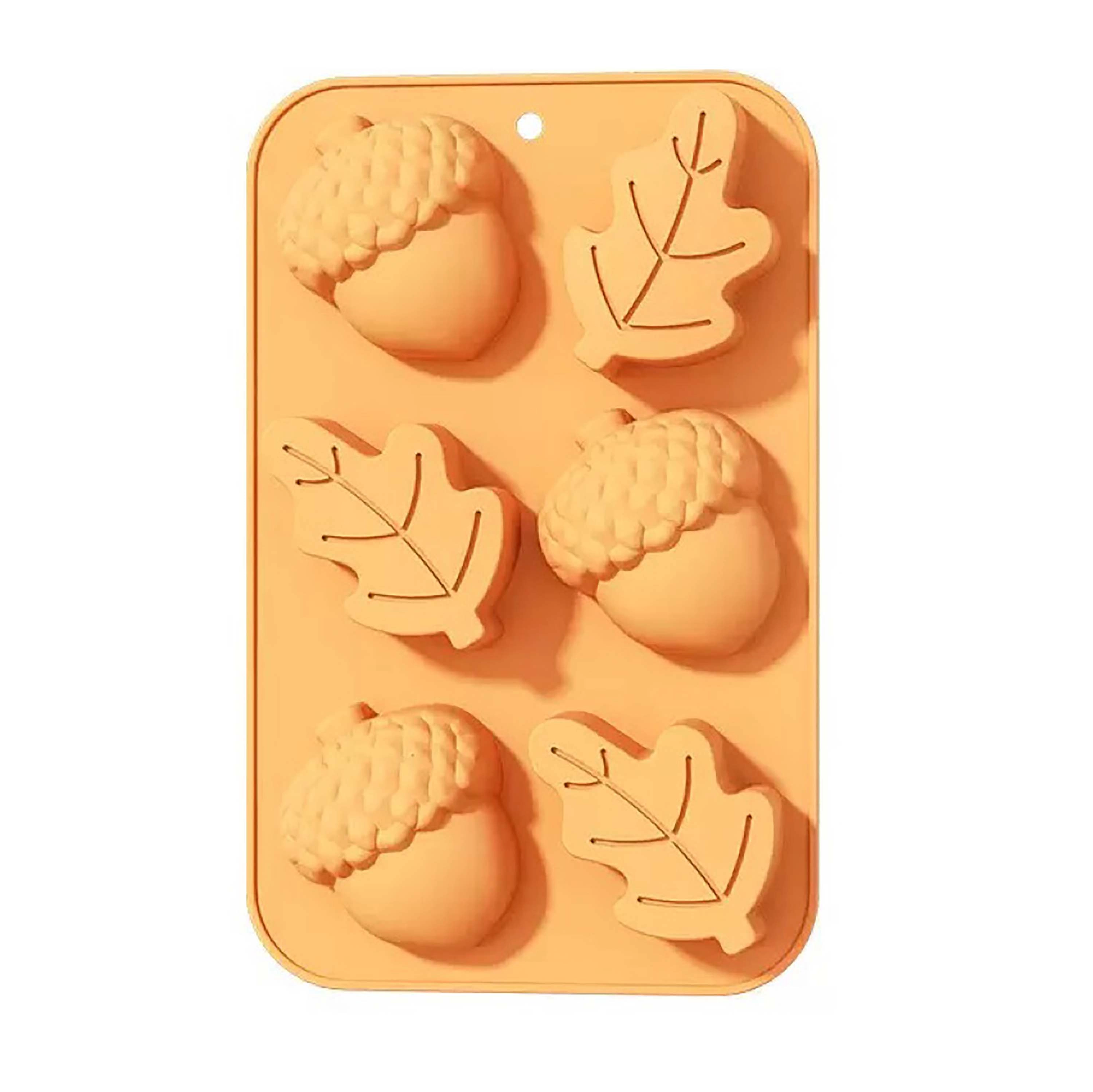 Silikónová forma na pečenie šiška a list oranžová 27 × 17 × 3 cm