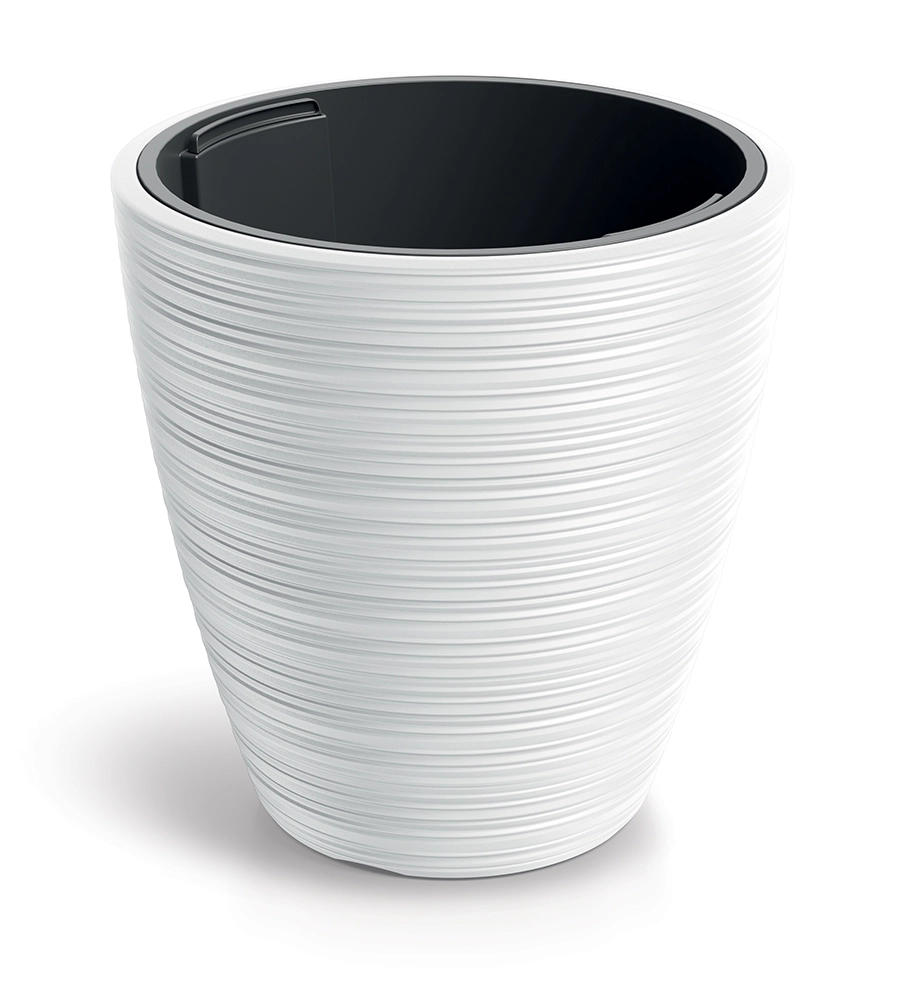 E-shop Prosperplast Plastový kvetináč Venas Round biely, 39 cm
