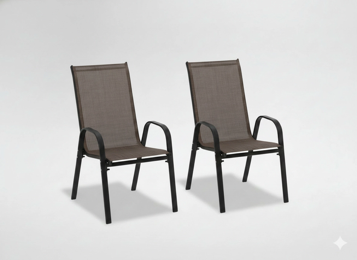 E-shop Garden Line 3678 SÚPRAVA 2 HNEDÝCH ZÁHRADNÝCH STOLIČIEK 54 x 72 x 96