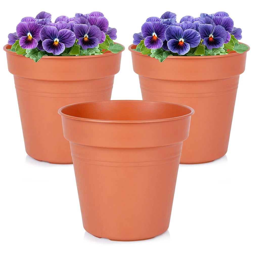E-shop Plastový záhradný kvetináč okrúhly 15 cm, sada 3 ks